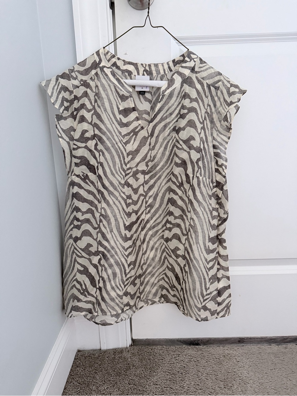 Cabi Sleeveless Zebra Print Top